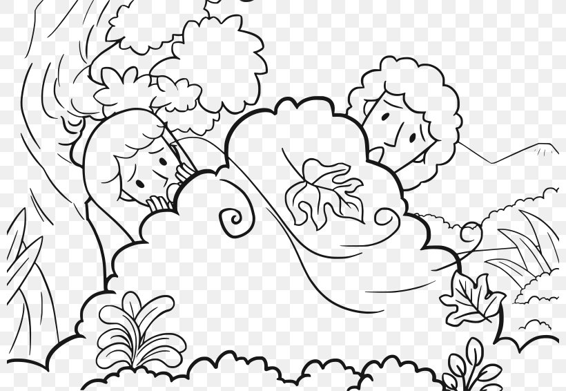 Bible Garden Of Eden Adam And Eve Coloring Book Drawing, PNG, 800x566px,  Watercolor, Cartoon, Flower, Frame,