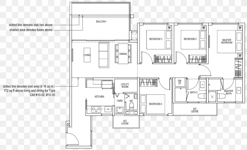 Floor Plan Executive Condominium Architecture C4A Bedroom, PNG, 1007x611px, Floor Plan, Architecture, Area, Bedroom, Black And White Download Free