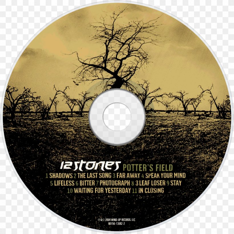 Potter's Field 12 Stones Compact Disc Guitar, PNG, 1000x1000px, Compact Disc, Brand, Dvd, Guitar, Label Download Free