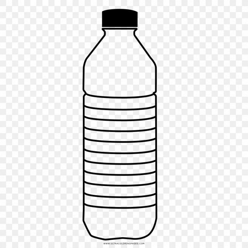 Water Bottles Plastic Bottle Drawing, PNG, 1000x1000px, Water Bottles, Black And White, Bottle, Coloring Book, Container Download Free