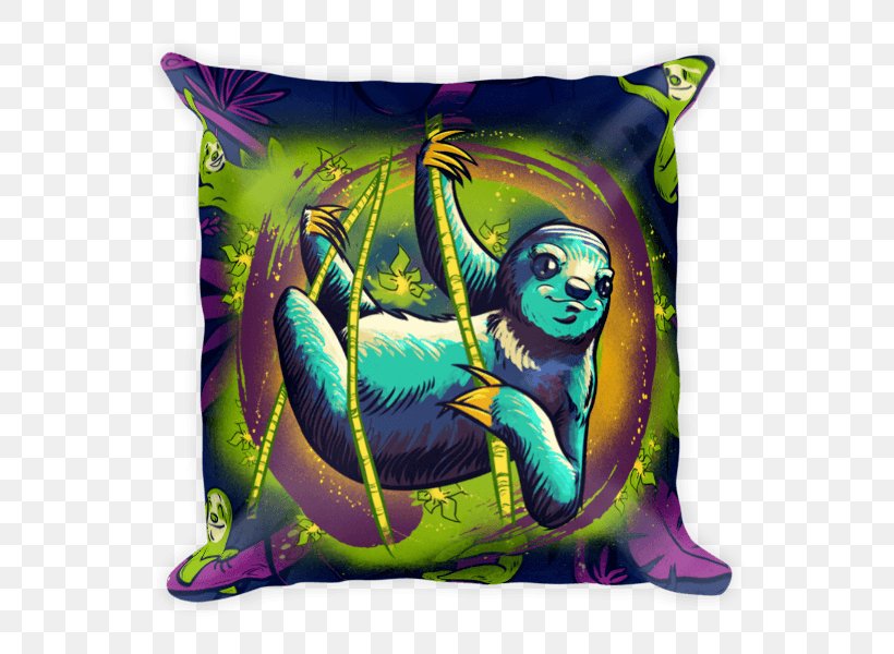 Throw Pillows Cushion Sloth Drawstring Organism, PNG, 600x600px, Throw Pillows, Bag, Cushion, Drawstring, Life Download Free