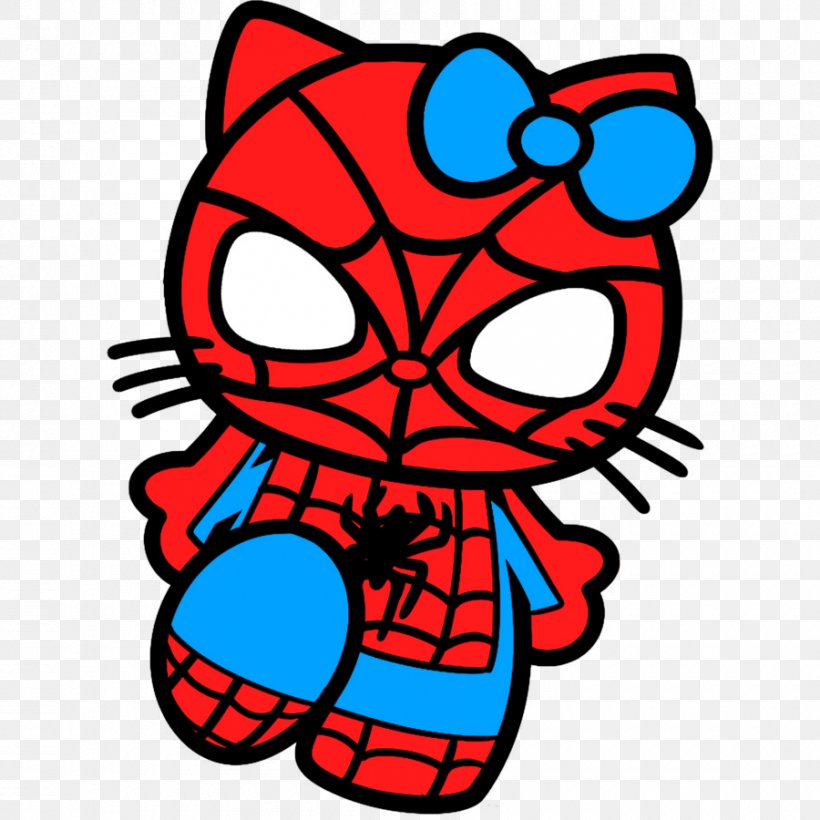 Spider-Man Hello Kitty Drawing Art, PNG, 900x900px, Spiderman, Area, Art, Artwork, Coloring Book Download Free