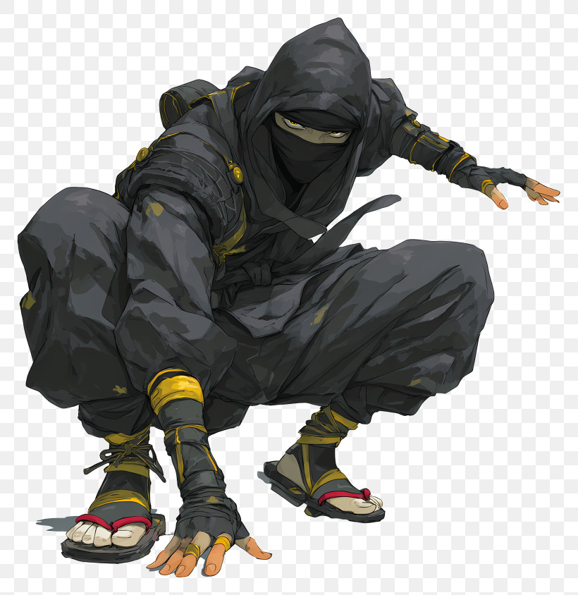 Anime Ninja - Stealthy Ninja In Black Outfit PNG