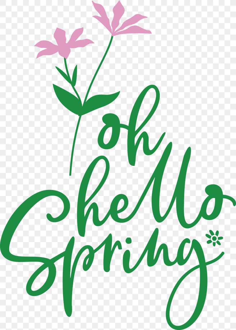 Oh Hello Spring Hello Spring Spring, PNG, 2148x3000px, Hello Spring, Calligraphy, Editing, Leaf, Logo Download Free