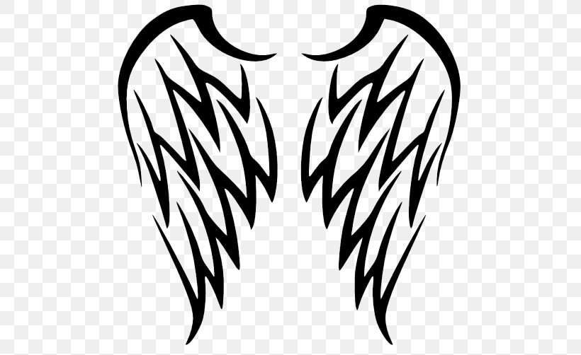Sleeve Tattoo Wing Tribe Lower-back Tattoo, PNG, 500x502px, Michael, Angel, Black, Black And White, Christian Cross Download Free