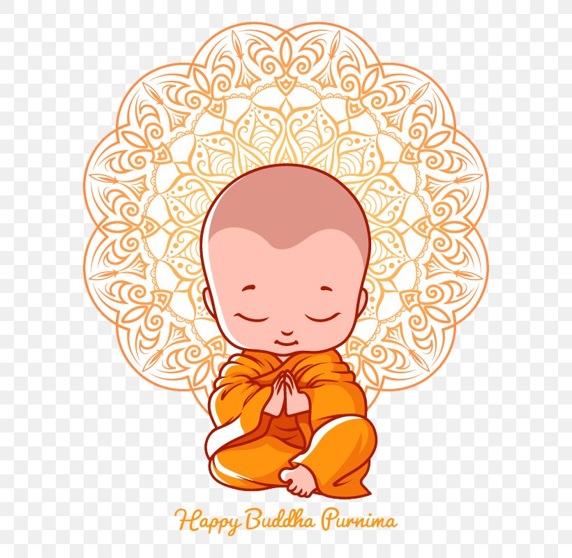 Cartoon Bhikkhu Buddhism Monk, PNG, 800x800px, Watercolor, Cartoon, Flower, Frame, Heart Download Free