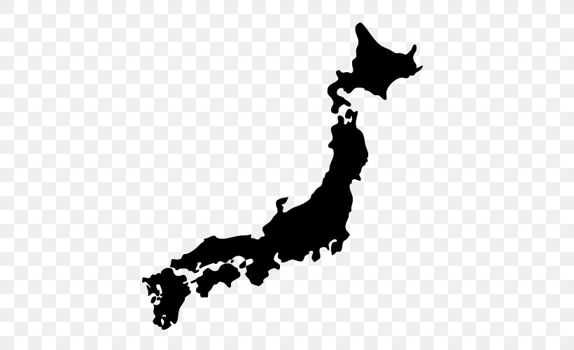 Japan Map Clip Art, PNG, 500x500px, Japan, Black, Black And White, Blank Map, Carnivoran Download Free