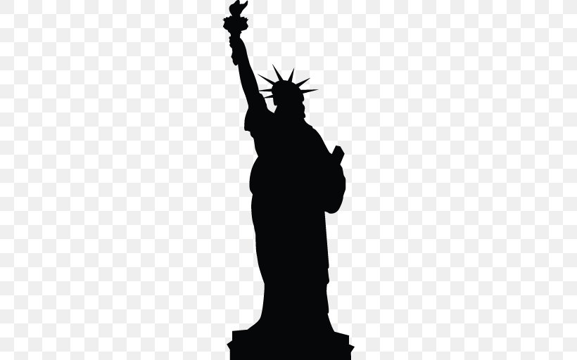 Statue Of Liberty Silhouette, PNG, 512x512px, Statue Of Liberty, Artwork, Black And White, Hand, Liberty Island Download Free