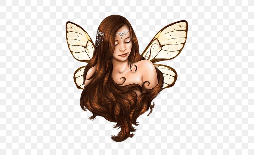 Fairy Elf Flower Fairies Mermaid, PNG, 500x500px, Fairy, Art, Brown Hair, Butterfly, Decoupage Download Free