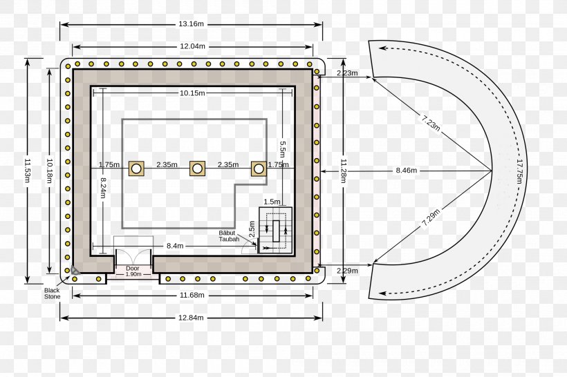 Kaaba Masjid Al-Haram Bani Shaiba Mosque Qibla, PNG, 2000x1333px, Kaaba, Al Haram, Diagram, Drawing, Floor Plan Download Free