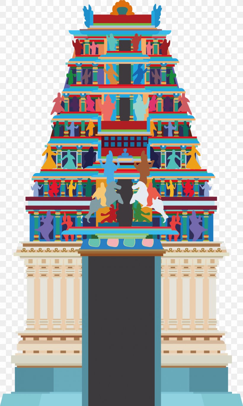 Sri Mahamariamman Temple, Kuala Lumpur Akshardham- Giant Screen Theatre, New Delhi Hindu Temple, PNG, 1260x2104px, Temple, Building, Cartoon, Christmas Tree, Drawing Download Free