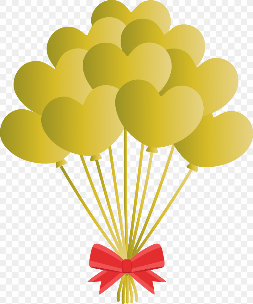 Balloon, PNG, 2501x3000px, Balloon, Heart, Plant, Symbol, Yellow Download Free