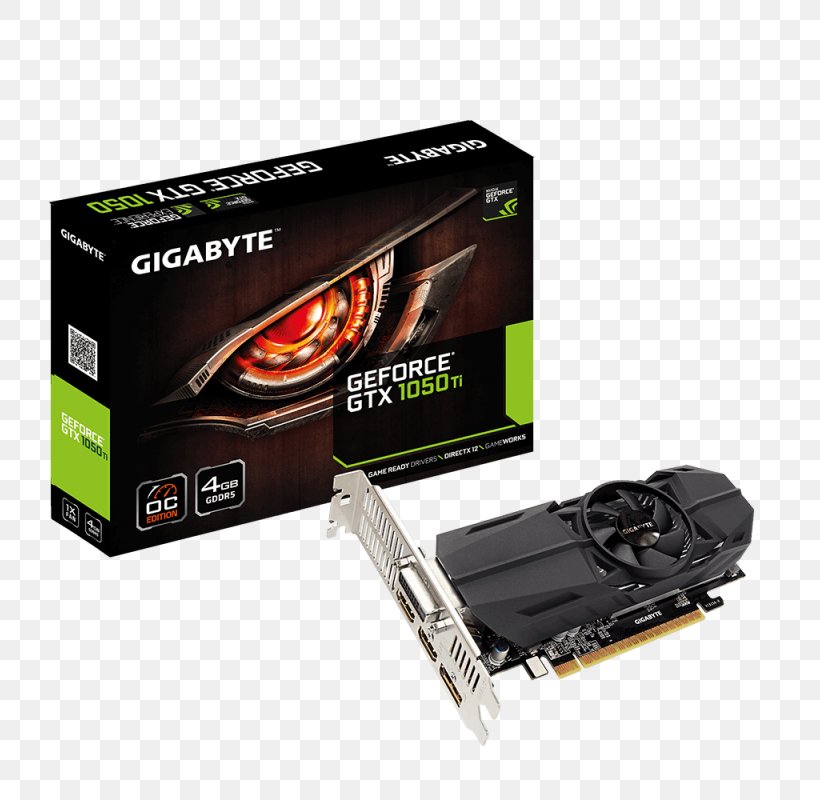 Graphics Cards & Video Adapters NVIDIA GeForce GTX 1050 Ti GDDR5 SDRAM 英伟达精视GTX, PNG, 800x800px, Graphics Cards Video Adapters, Cable, Computer Component, Computer Hardware, Digital Visual Interface Download Free