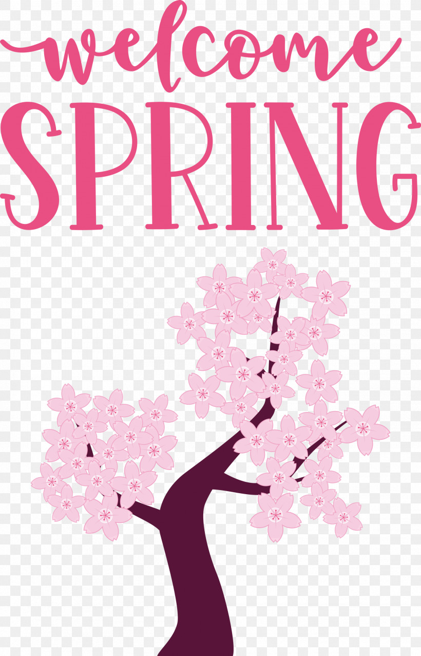 Welcome Spring Spring, PNG, 1926x3000px, Welcome Spring, Branching, Cherry, Cherry Blossom, Floral Design Download Free