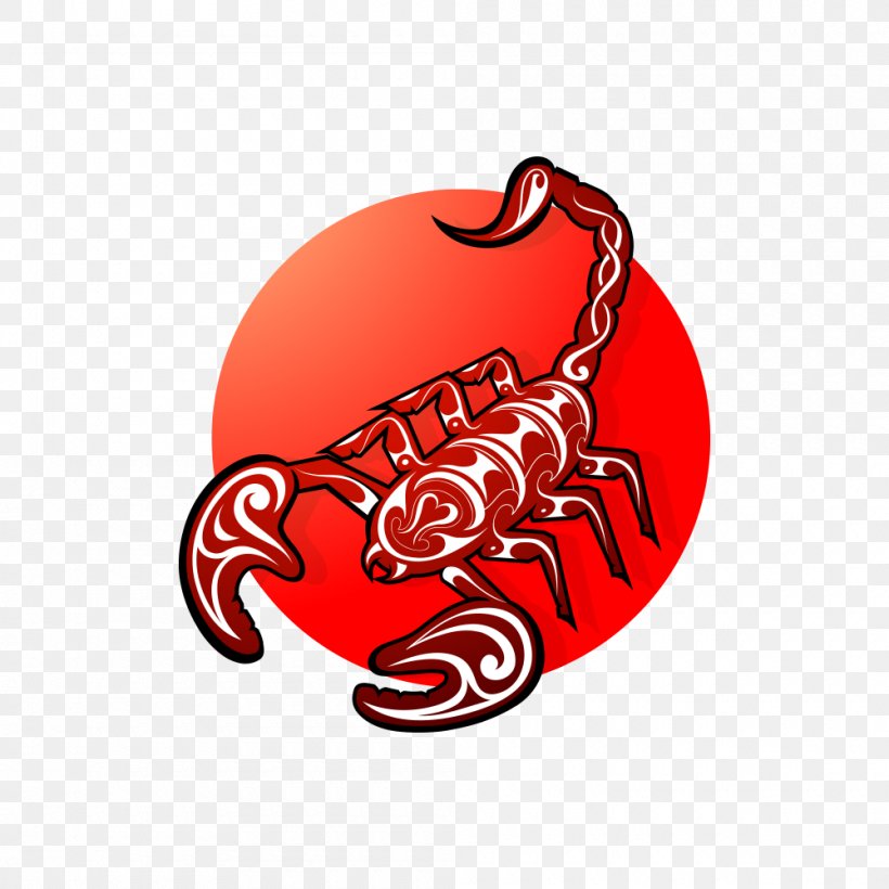 Scorpion Tattoo Illustration, PNG, 1000x1000px, Scorpion, Invertebrate, Logo,  Red, Scalable Vector Graphics Download Free
