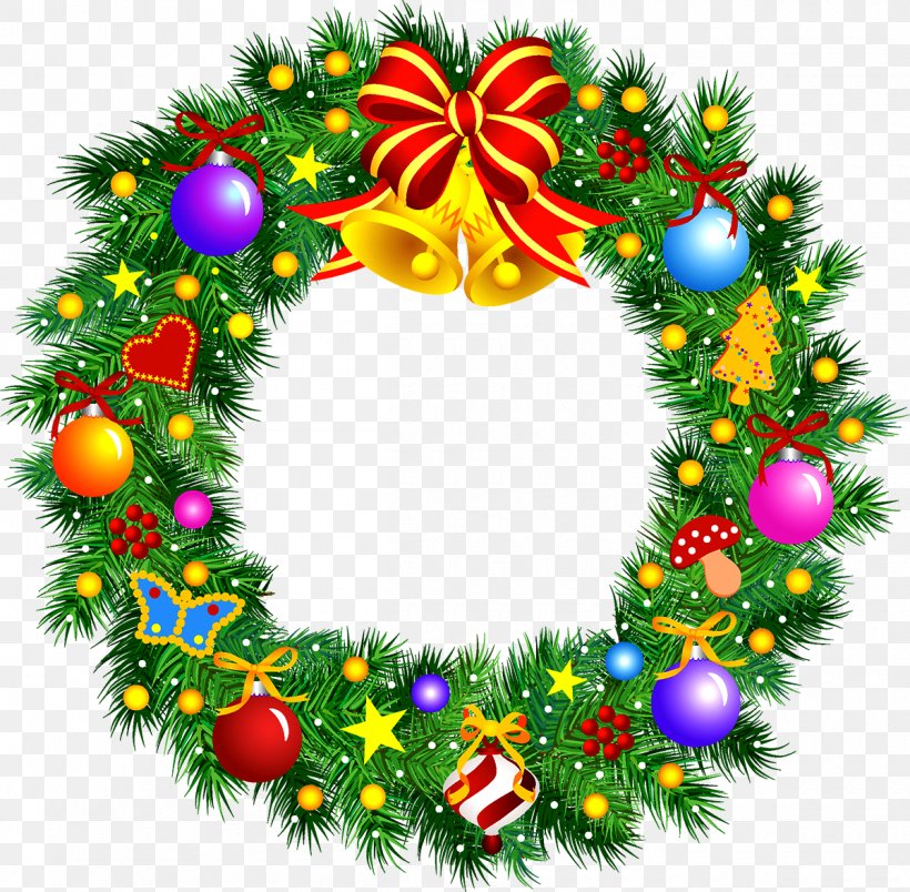 Christmas Wreath Garland Clip Art, PNG, 1200x1177px