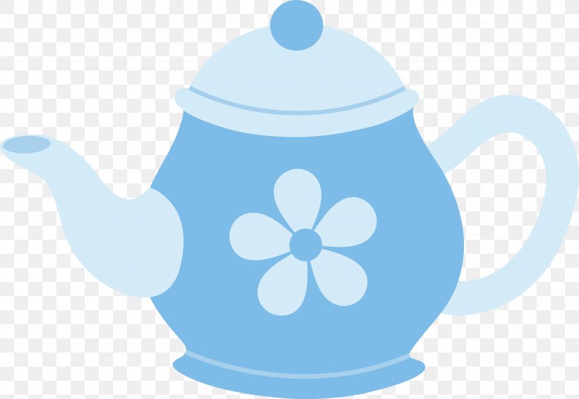 Kettle Teapot Blue Tableware Clip Art, PNG, 3000x2072px, Kettle, Blue, Drinkware, Serveware, Small Appliance Download Free