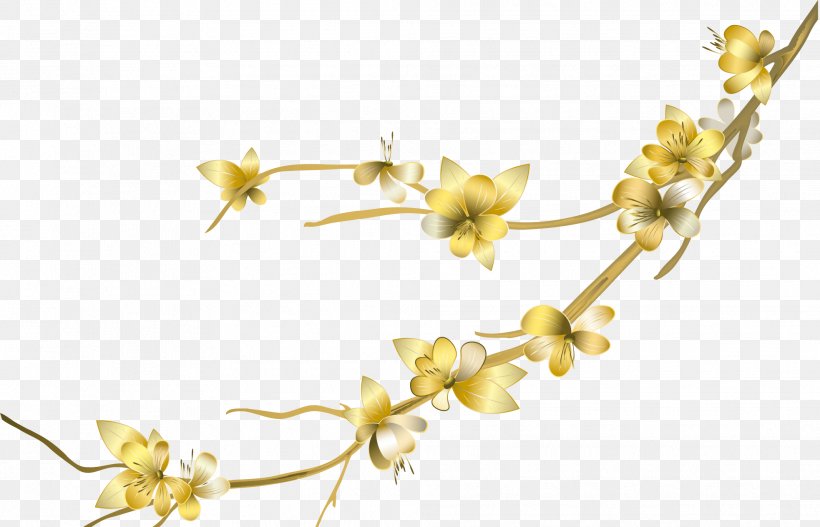 Flower Yellow Clip Art, PNG, 1966x1264px, Flower, Branch, Flora, Gold, Leaf Download Free