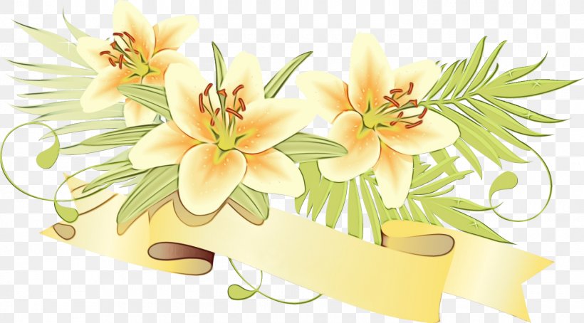 Floral Design, PNG, 1500x832px, Watercolor, Floral Design, Flower, Lily, Paint Download Free