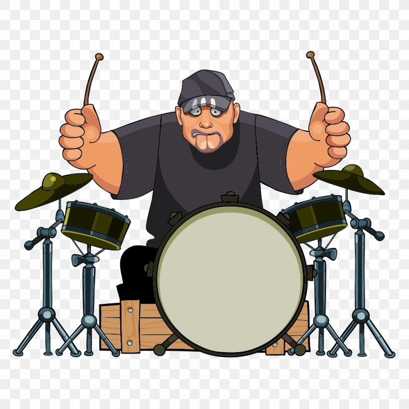 Drums Drummer Illustration, PNG, 1000x1000px, Watercolor, Cartoon, Flower, Frame, Heart Download Free