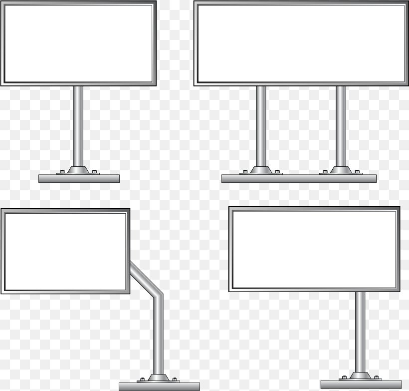 Billboard Advertising Illustration, PNG, 820x783px, Billboard, Advertising, Area, Black And White, Floor Download Free