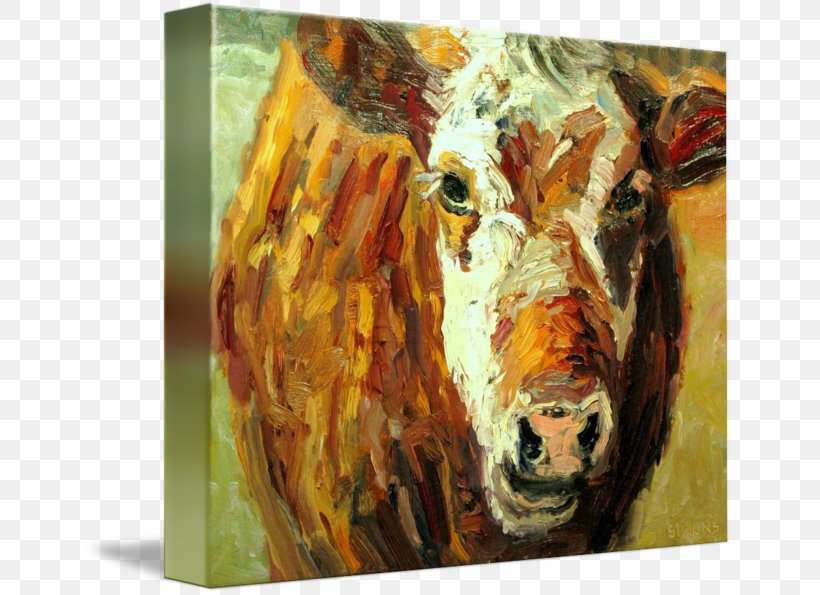 Watercolor Painting Cattle Gallery Wrap Canvas, PNG, 650x595px, Painting, Art, Canvas, Cattle, Cattle Like Mammal Download Free