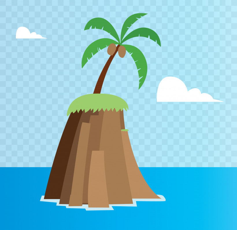 Cartoon Water Font Computer M-tree, PNG, 3000x2906px, Palm Tree, Beach, Cartoon, Cartoon Tree, Computer Download Free