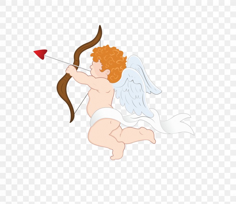 Cupid Deity Illustration, PNG, 3300x2853px, Watercolor, Cartoon, Flower, Frame, Heart Download Free