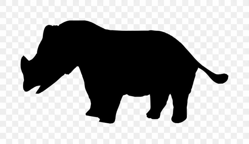 Rhinoceros Elephant Silhouette Clip Art, PNG, 2400x1397px, Rhinoceros, African Elephant, Animal, Bear, Black Download Free