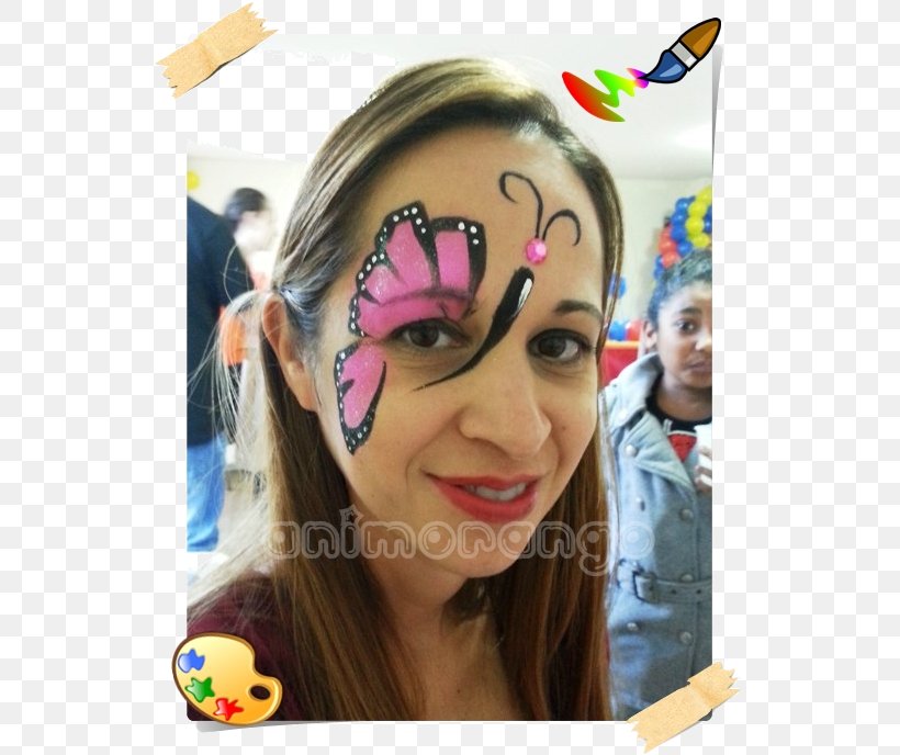Butterfly Painting Face Cheek Make-up, PNG, 541x688px, Butterfly, Art, Cheek, Eyebrow, Eyelash Download Free