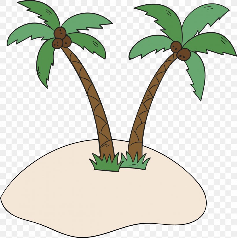 Coconut Tree Arecaceae Beach, PNG, 2408x2424px, Coconut, Arecaceae, Beach, Designer, Flowerpot Download Free
