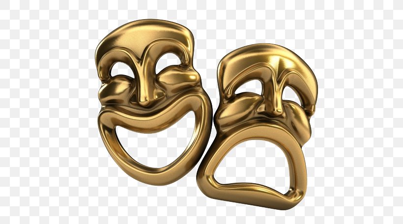 Tragedy Theatre Mask Comedy, PNG, 575x456px, Tragedy, Acting, Body Jewelry, Brass, Comedy Download Free