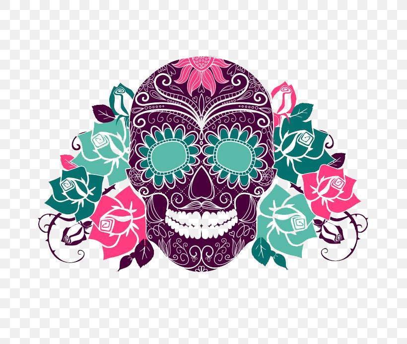 Calavera Day Of The Dead Human Skull Symbolism Death, PNG, 692x692px, Calavera, Bone, Day Of The Dead, Death, Drawing Download Free