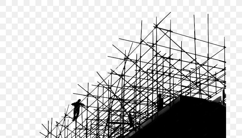 Scaffolding Architectural Engineering Facade Silhouette Building, PNG