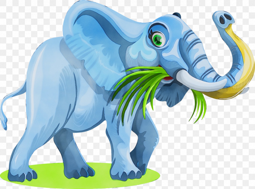 Indian Elephant, PNG, 1280x951px, Watercolor, Animal Figure, Cartoon, Elephant, Indian Elephant Download Free