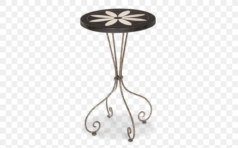 AICO Discoveries Flower Accent Table By Michael Amini Black Round Flower Painted Top Metal Scrolled Legs Accent End Table Product Design, PNG, 600x510px, Table, End Table, Flower, Furniture, Outdoor Furniture Download Free