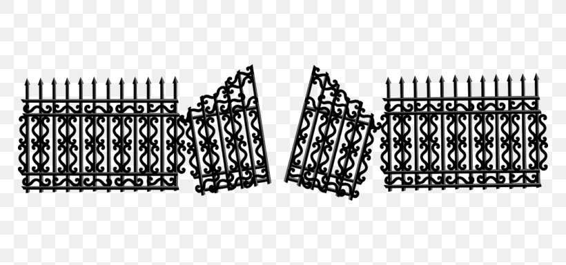 Picket Fence Gate Clip Art, PNG, 768x384px, Fence, Black And White, Door, Drawing, Emoticon Download Free