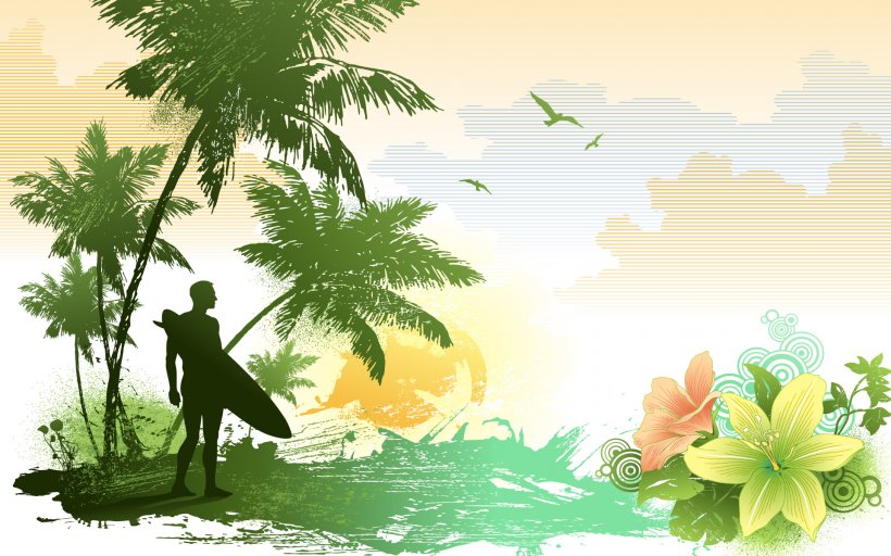 Beach Desktop Wallpaper Seaside Resort, PNG, 1920x1200px, Watercolor, Cartoon, Flower, Frame, Heart Download Free