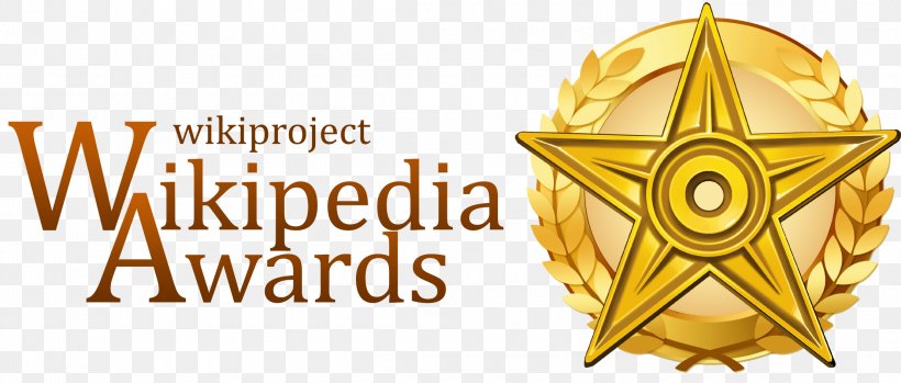 Wikipedia WikiProject, PNG, 2217x945px, Wikipedia, Award, Barnstar, Brand, Gold Download Free