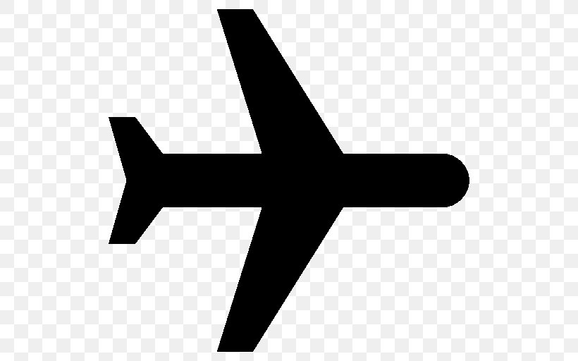 Airplane Aircraft Flight, PNG, 512x512px, Airplane, Air Travel, Aircraft, Airline Ticket, Black And White Download Free