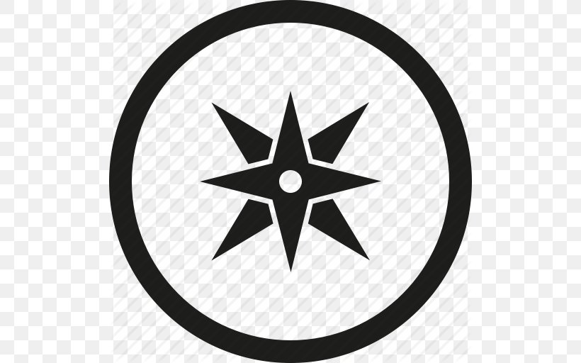 Compass Symbol Download, PNG, 512x512px, Compass, Black And White, Brand, Cardinal Direction, Diagram Download Free