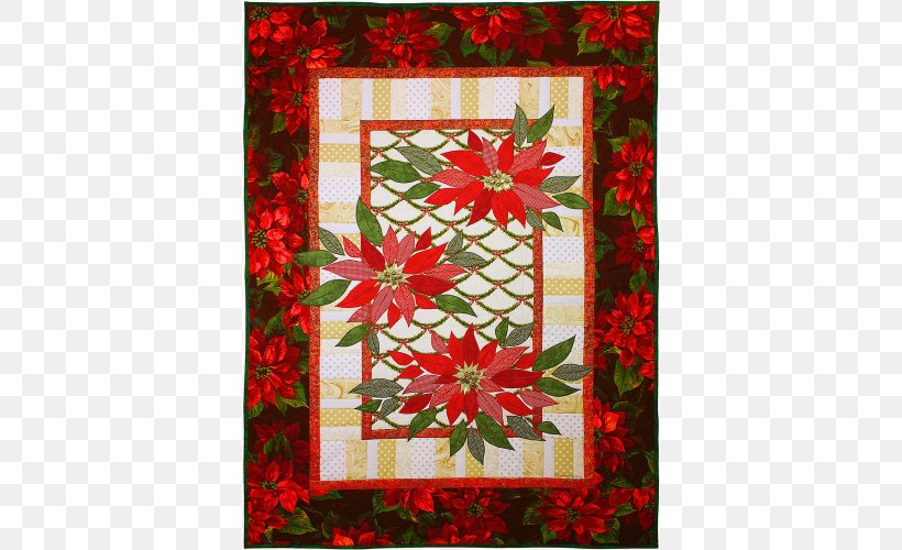 Patchwork Quilting Poinsettia Pattern, PNG, 500x500px, Patchwork, Applique, Art, Christmas, Craft Download Free