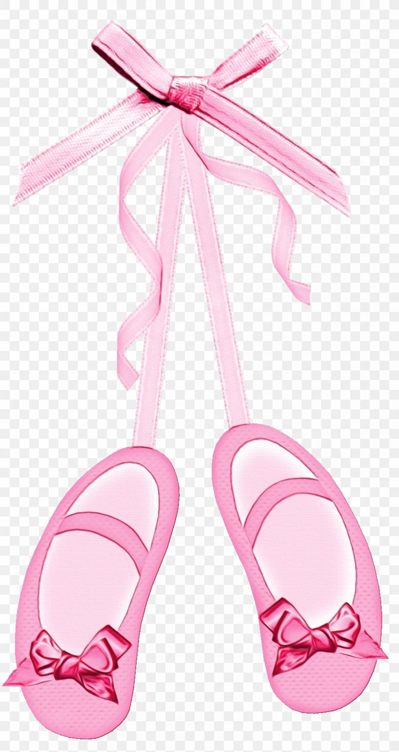 Pink Footwear Ribbon Shoe, PNG, 850x1600px, Watercolor, Footwear, Paint, Pink, Ribbon Download Free