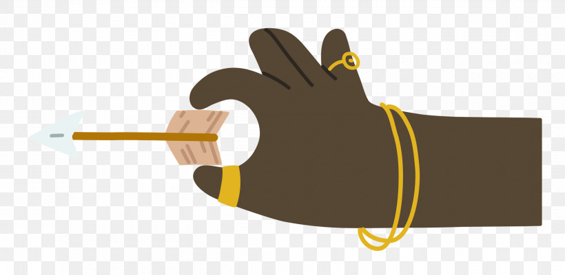 Hand Pinching Arrow, PNG, 2500x1220px, Yellow, Geometry, Glove, Hm, Line Download Free