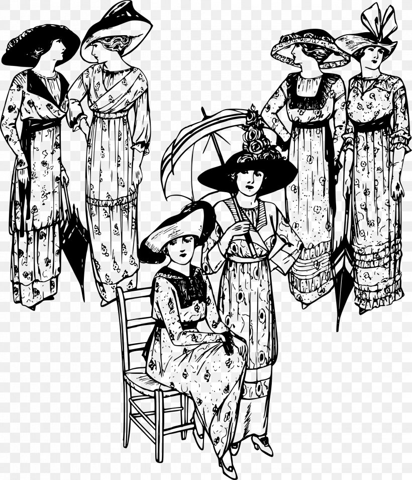 Woman Hat Clip Art, PNG, 2062x2400px, Woman, Art, Black And White, Clothing, Costume Download Free
