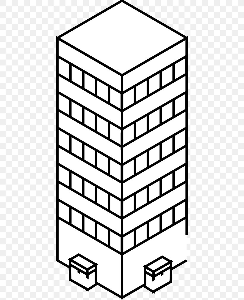 Clip Art Black And White Skyscraper Vector Graphics Drawing, PNG, 444x1008px, Black And White, Area, Black, Building, Coloring Book Download Free
