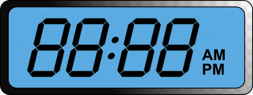 Digital Clock Alarm Clock Clip Art, PNG, 2400x905px, Digital Clock, Alarm Clock, Area, Blue, Brand Download Free