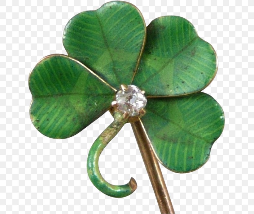 Shamrock Tie Pin Four-leaf Clover, PNG, 689x689px, Shamrock, Brooch, Clover, Diamond, Fourleaf Clover Download Free