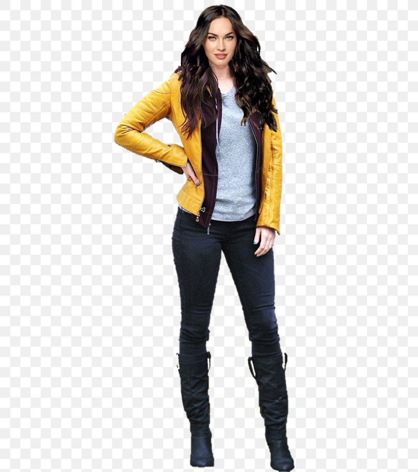 Megan Fox April O'Neil Teenage Mutant Ninja Turtles Leather Jacket YouTube, PNG, 399x926px, Megan Fox, Clothing, Fashion Model, Fur, Giubbotto Download Free