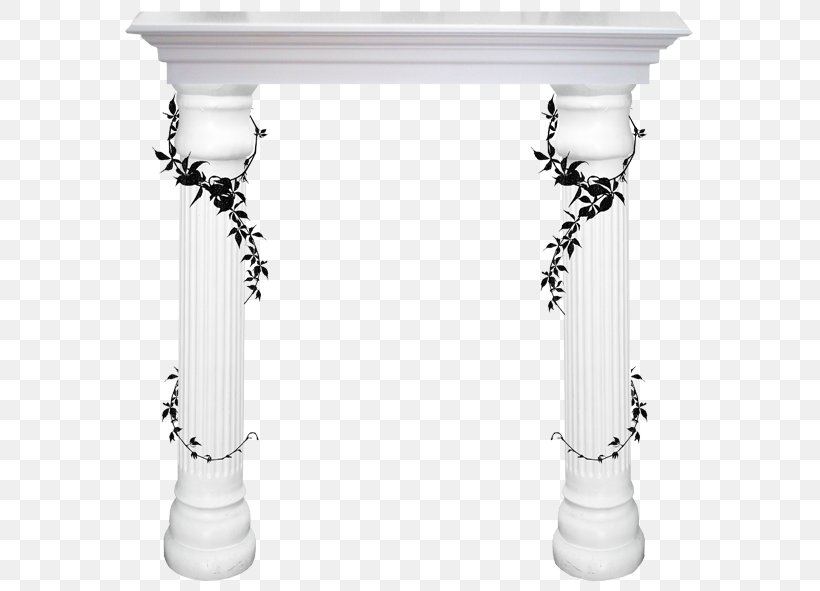 Column Table Statue, PNG, 600x591px, Column, Black And White, Flower, Furniture, Scrapbooking Download Free